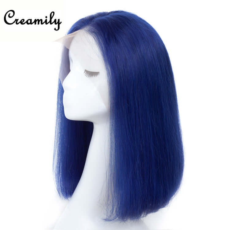 1B blue blonde purple pink short bob wigs 100% human hair .